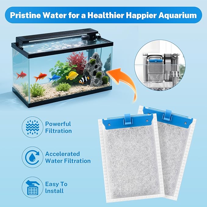 10 pcs Medium Filter Cartridges Compatible with Tetra Whisper Bio-Bag Filters Aquarium Replacement Filter Cartridge for Whisper ReptoFilter and 10i IQ10 PF10 Power Filters