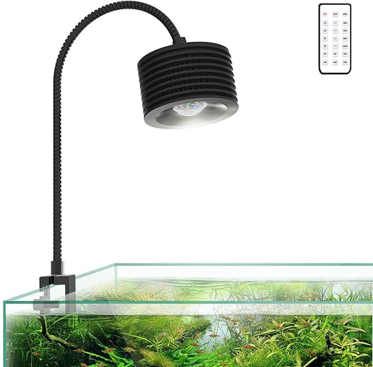 Lominie Aquarium LED Light 25W Full Spectrum Aquarium Plant Light for Freshwater Saltwater Fish Tank with Gooseneck