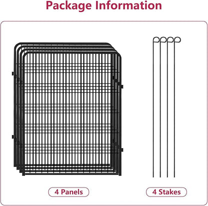 Dog Playpen, 40 inch Height 4 Panels Heavy Duty Dog Fence Pet Playpen with Door, Anti-Rust Dog Exercise Pen with Lock, Portable Pet Fence Outdoor for Yard RV Camping