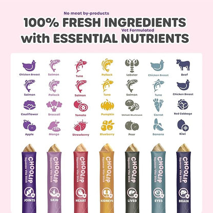 Squeeze Vita Stick Lickable Cat and Dog Treats – 49-Count Variety Pack with Multivitamins, Soft Squeezable Paste for All Life Stages, Supporting Overall Health