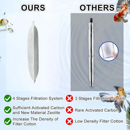 5 Pack Large Replace Filter Cartridge for Whisper EX Filter, Fish Tank Carbon Filter Cartridges for Aquarium, Compatible with Whisper EX30/EX45/EX70 Filters