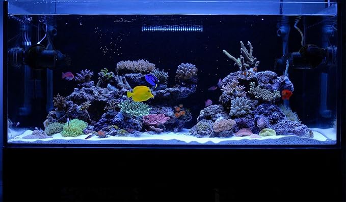 KZKR Upgraded Aquarium Light LED Full Spectrum 48-60 inch Foldable Hood Lamp for Freshwater Marine Plant Multi-Color Decorations Light (24"+24")