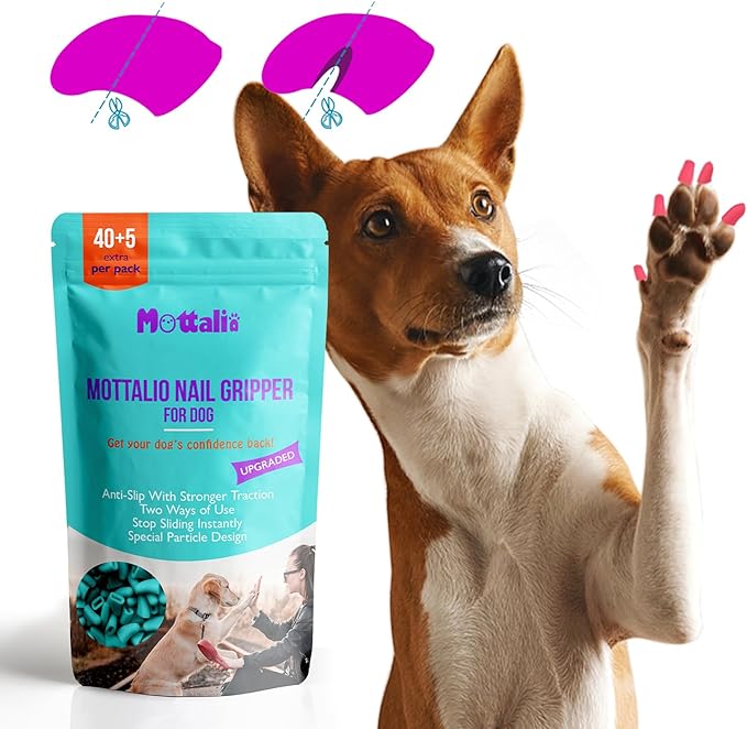 Nail Grippers for Dogs - Dog Anti Slip, Toe Grippers for Senior Dogs, Stop Sliding on Hardfloor, Two Ways of Use, Dog Paw Protector, Increase Traction, Reduce Pain & Struggle (45PCS/Pack)