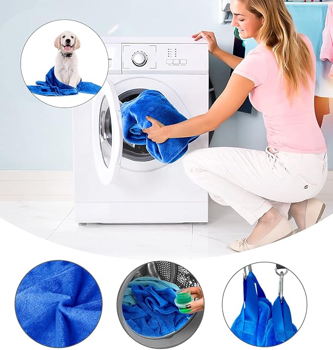 Dog Grooming Harness, Multifunctional Cats and Dogs Grooming Hammock, Pet Beauty Assistant, Nail Scissors/Nail Trimmer/Round Head Scissors (Medium, blue)