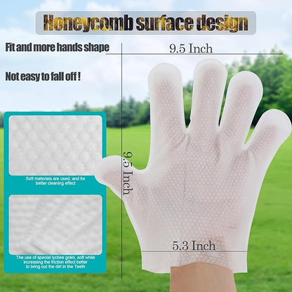 PETHous Dog Paw Cleaner Gloves, Waterless Cat Bath Gloves for Sensitive Skin - Hypoallergenic, Pet Cleaning Gloves Deodorizing - 6 PCS, Pet Wipes Alternative for Post-Surgery Care, Paws & Smooth Fur.