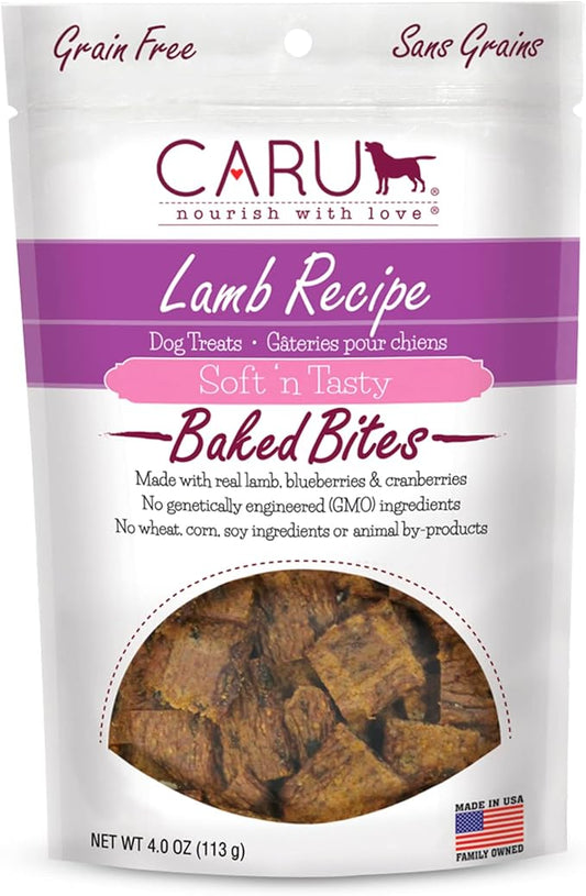 CARU - Soft 'n Tasty Baked Bites - Lamb Bites Dog Treats - Flavorful Training Treats - 4 oz.