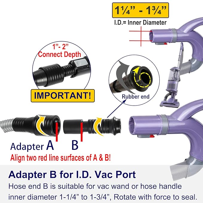 Dog Hair Vacuum Attachment for Most Vacuums, Pet Shedding Grooming Brush Tool with Long Extension Hose and Universal Vac Hose Adapters (Universal)