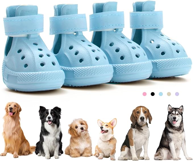 Dog Boots for Hot Pavement & Snow, Waterproof Non-Slip Dog Shoes with Reflective Straps, Adjustable Pet Booties for Small to Large Dogs, Outdoor Paw Protection, 4Pcs