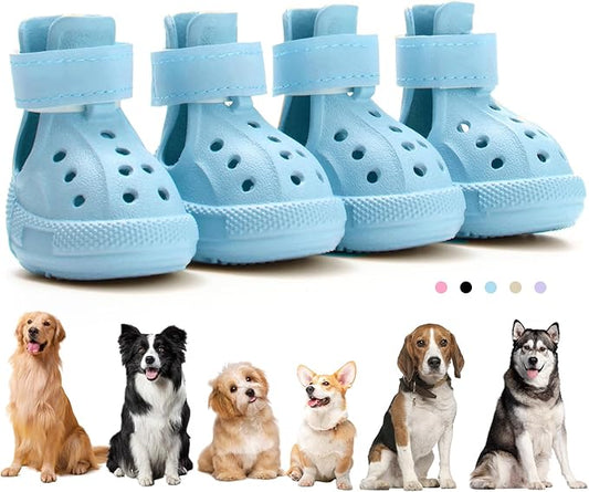Dog Boots for Hot Pavement & Snow, Waterproof Non-Slip Dog Shoes with Reflective Straps, Adjustable Pet Booties for Small to Large Dogs, Outdoor Paw Protection, 4Pcs