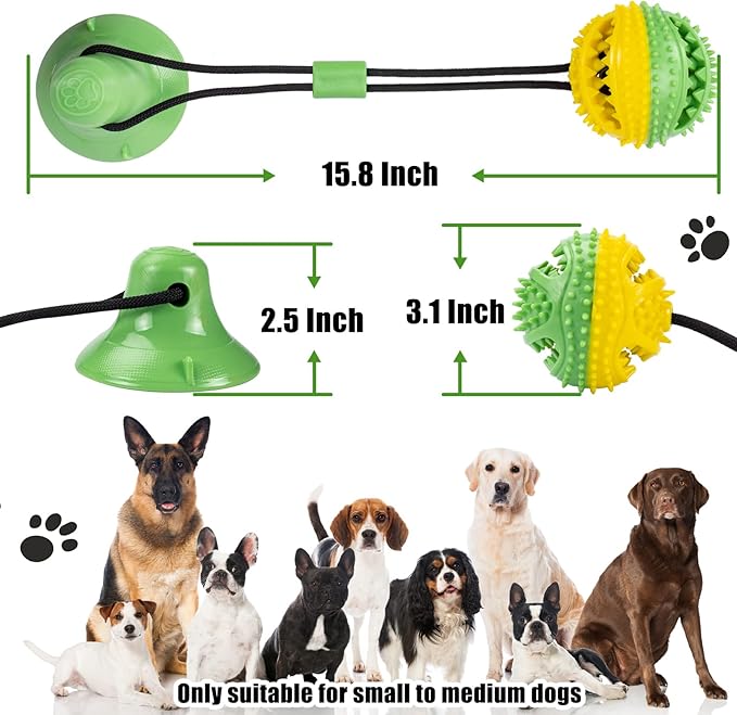 Dog Toys, Dog Chew Toys for Aggressive chewers, Puppy Dog Training Treats Teething Rope Toys for Boredom, Dog Puzzle Treat Food Dispensing Ball Toys for Puppies Teething Small Dogs (Green)