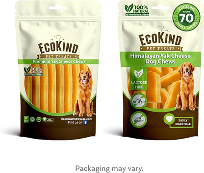 EcoKind Premium Gold Yak Cheese Himalayan Dog Chews, Healthy Dog Treats, Yak Chews for Small Dogs, All Natural, Long Lasting Dog Chew, High Protein Puppy Treat, Small - 70+ Chews (5 lbs)
