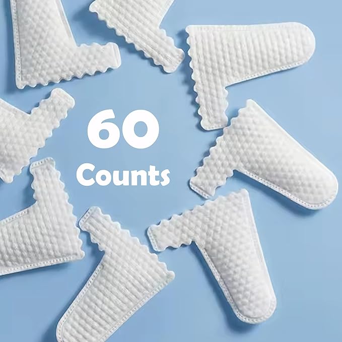 H&H Pets Disposable Finger-Style Ear & Facial Dry Wipes - Ultra Soft, Fragrance Free, Hypoallergenic, 60 Count