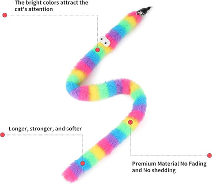 Cat Wand Toy Set, 11 Pcs Including Worm & Snake Refills, Wand Replacement Rope, for Bored Indoor Adult Cats & Kittens