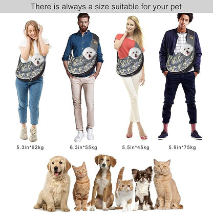 Cuby Pet Dog Sling Carrier for Small Dogs Cats Breathable Mesh Travel Safe Sling Bag Carrier for Dogs Cats Puppy (M Camouflage)