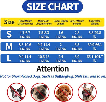 Dog Muzzle - Breathable Drinkable Adjustable Loop Pets Muzzle for German Shepherd Husky Labrador Retriever - Soft Air Mesh Muzzle for Small Medium Large Dogs Anti Biting Barking Chewing