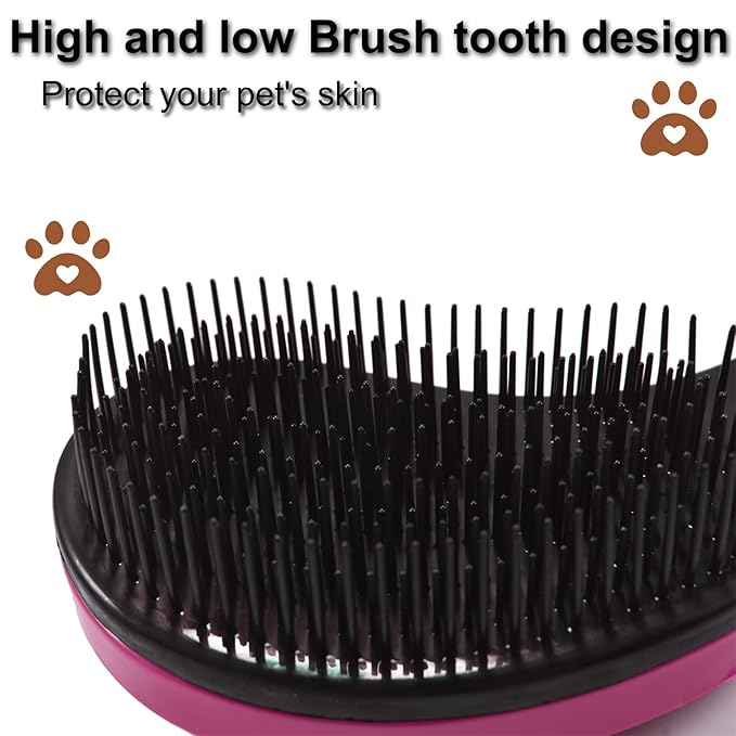 Puppy Brush, Soft Dog Brush for Grooming, Puppy Hair Remover Brush Comb, Grooming Tool for Poodles, Teddy, Yorkies, Maltese, Shih Tzu, Chihuahua, Pink