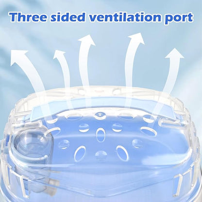 Hamster Carrier Cage with Water Bottle,Portable Hamsters Travel Cage Plastic Guinea Pig Carrying Cases Small Animal Carry Cage for Dwarf Hamsters Chinchillas Hedgehog Mouse(Blue)