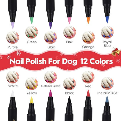 MSDADA Dog Nail Polish Pens Quick Dry, Pet Set for Cats, Safe Non-Toxic, Easy to Create Designs - Great Girl Accessories for Easter
