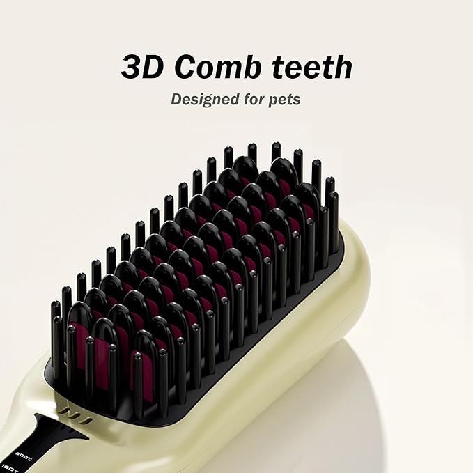 Electric Pet Hair Styling Beauty Comb, Dog Grooming Brush, Negative Ion Function & Adjustable Temperature, Safety Protection, Animal Hair Straightener