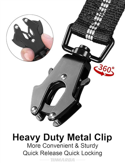 Heavy Duty Dog Leash, 4-6FT Shock Absorbing Dog Leashes with Traffic Handle and Comfortable Padded Handles, Advanced Easy Metal Clip, No Pull Reflective Leash for Medium Large Dogs That Pull (Black)