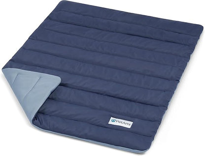 PetAmi Cooling Mat for Dog, Premium Pet Cooling Blanket for Crate Kennel, Indoor Cat Cool Sleeping Pad, Q-MAX Cold Sofa Couch Cover for Summer, Navy/Dusty Blue, Small (24x32)