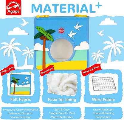 Agape Bird Nest, Soft Hammock for Cage, Hanging Plush Hideaway, Warm Bird House for Small, Medium & Large Parrots, Cozy Hut for Parakeet, Budgie, Cockatiel, Lovebird, Conure, Nido para Periquitos