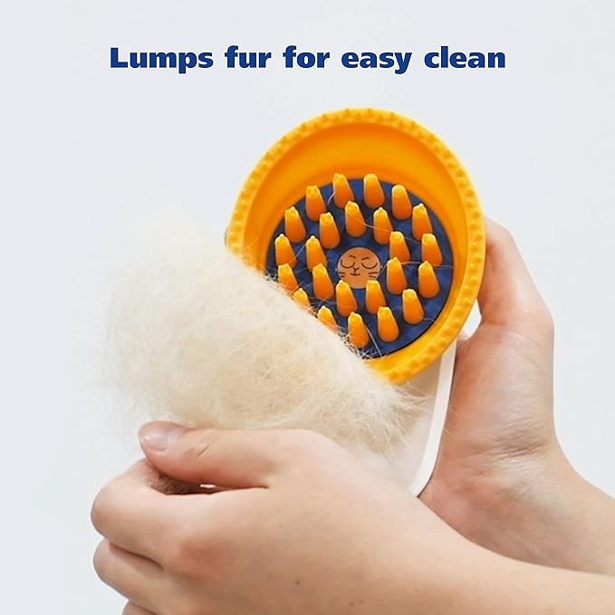 Cat Dog Brush - Pet Grooming Self Cleaning Deshedding Brush, Only Remove Loose Fur While Massaging - Anxiety Calming