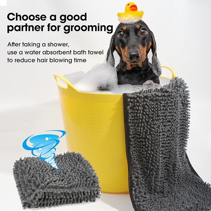 Dog Towels for Drying Dogs,Super Absorbent, Soft and Quick Pet Grooming Towel,Heavy Duty Microfiber Bath Towel, Pets' Bathing Supplies Cat,Machine Washable,31Inch X 12Inch
