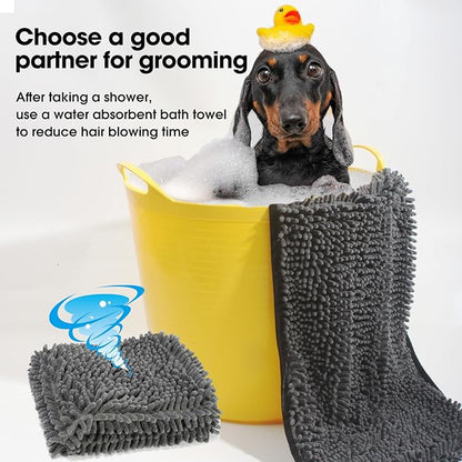 Dog Towels for Drying Dogs,Super Absorbent, Soft and Quick Pet Grooming Towel,Heavy Duty Microfiber Bath Towel, Pets' Bathing Supplies Cat,Machine Washable,31Inch X 12Inch