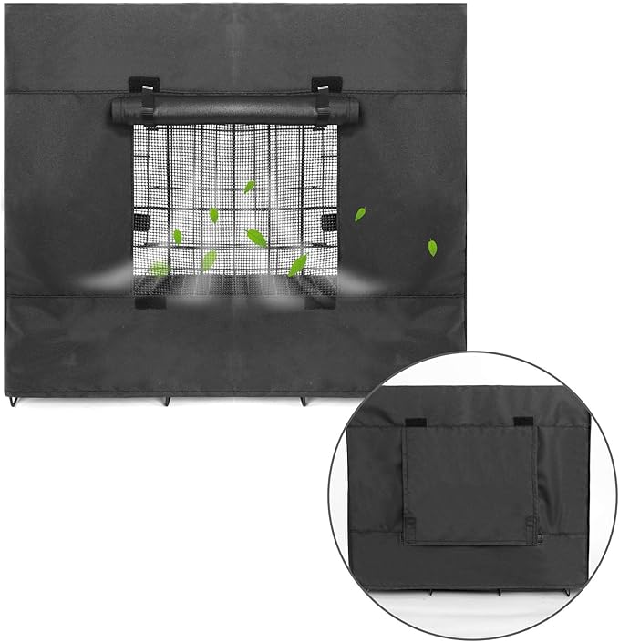Durable Dog crate cover Double Door for large pet Kennel Covers Universal Fit for 24 30 36 42 48 inches Wire Dog Crate (24 Inch (24" L x 18" W x 20" H))-Black