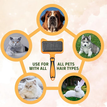 Cat Brush with One-Click Release  This versatile dog brush for shedding and massaging is the perfect pet grooming tool for indoor cats and dogs, suitable for pets of all hair types.