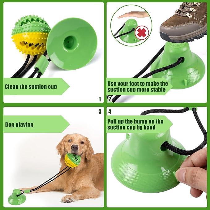 Dog Toys, Dog Chew Toys for Aggressive chewers, Puppy Dog Training Treats Teething Rope Toys for Boredom, Dog Puzzle Treat Food Dispensing Ball Toys for Puppies Teething Small Dogs (Green)