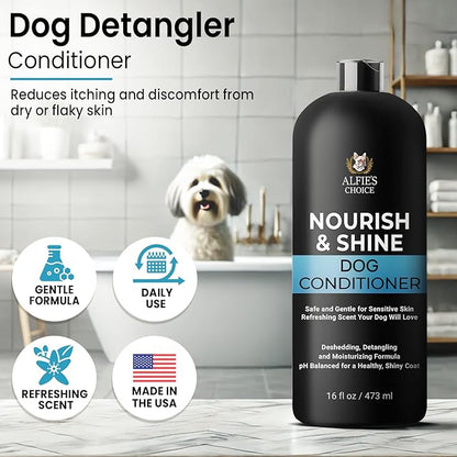 Dog Conditioner for Itchy Skin & Detangling  Calming & Moisturizing Formula with Lavender, Rosemary & Vitamin E  Softens Coat & Eases Brushing  Hypoallergenic  16 fl oz