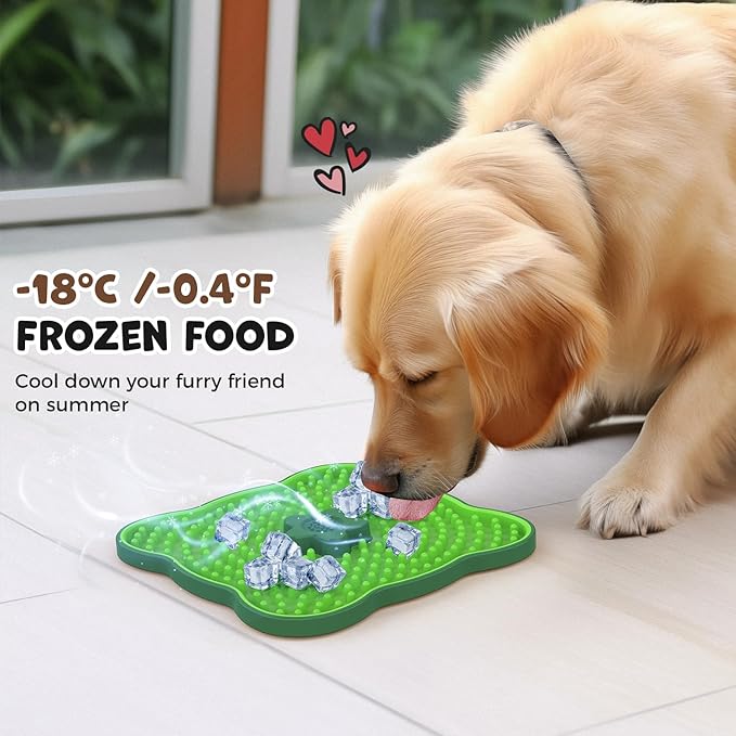 HOPET New Licking Mat for Dogs Crate, Interactive Large 7.1" Size Lick Mats for Boredom Relief & Anxiety Reduction, Soft & Safe Peanut Butter Lick Pad for Training(Flower-Shaped)