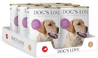 DOG'S LOVE Single Protein, Limited Ingredients, Ethically Sourced, Grain Free Wet Dog Food - Canned Soft Dog Food, Grain Free Dog Food for Your Dog - Premium Can Dog Food | 6 cans (14.1 Oz, Lamb)