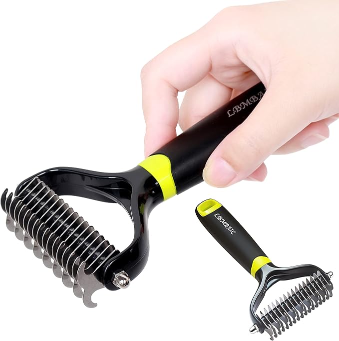 Dog and Cat Brush For Shedding Mats&Knots&Tangles High Effective.Dog Metal Comb for Grooming With Long Pin shiny Color. (X2PCS)