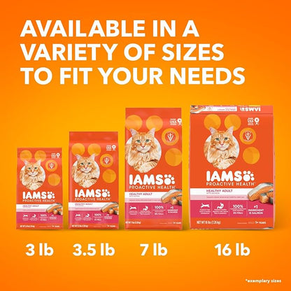 IAMS Proactive Health Adult Healthy Dry Cat Food with Real Salmon, 16 lb. Bag