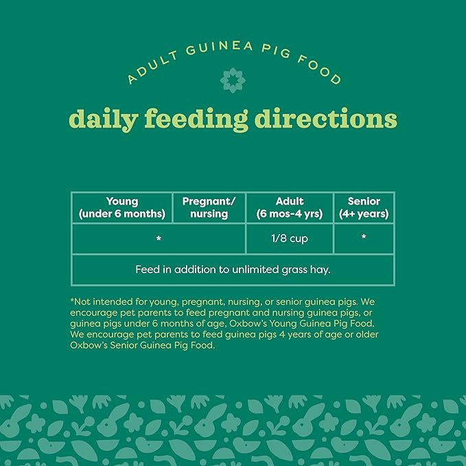 Oxbow Organic Bounty Guinea Pig Food, Adult Guinea Pig, Made with Oxbow Timothy Hay, USDA Organic Pet Food Pellets with Vitamin C, Small Animal Pet Products, Made in USA, High Fiber, 3 lb. bag