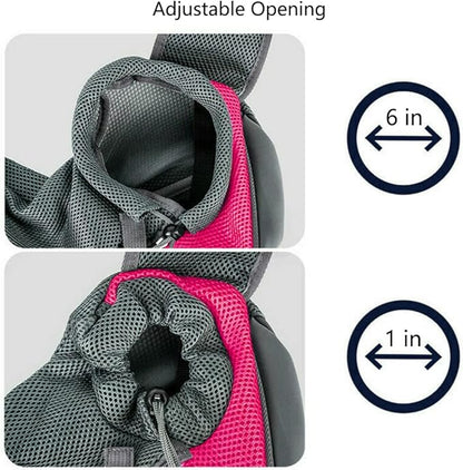 Kucehiup Dog Sling Carrier for Small Dogs Cat Carrier Breathable Mesh Bag(Fits Approximately 3 lbs to 6 lb Pets)(Rose Red)