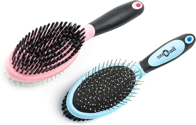 Double Sided Pet Grooming Brush, Royal Blue