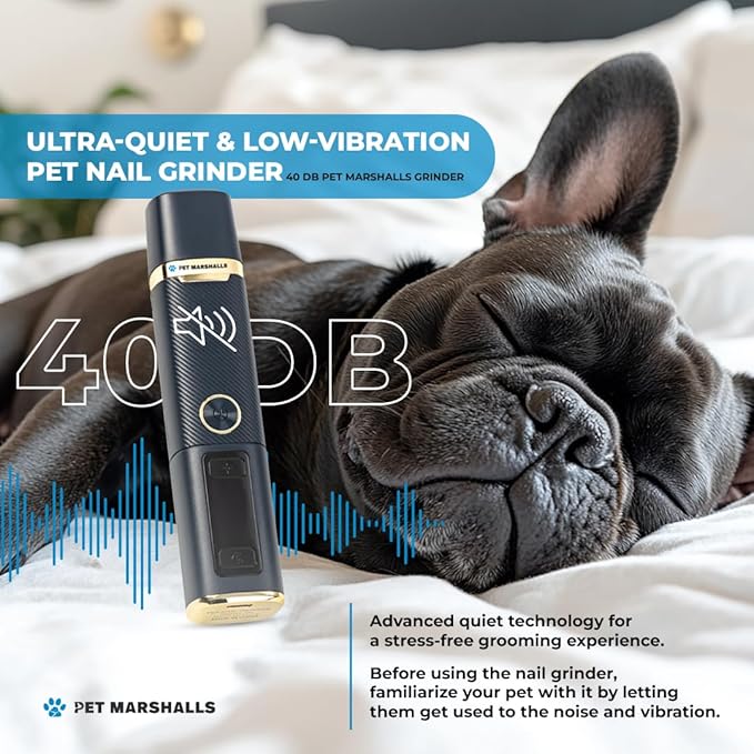 Electric Pet Nail Grinder Kit, 3 Speed Settings, 2000mAh Battery, LED Light, Dogs and Cats