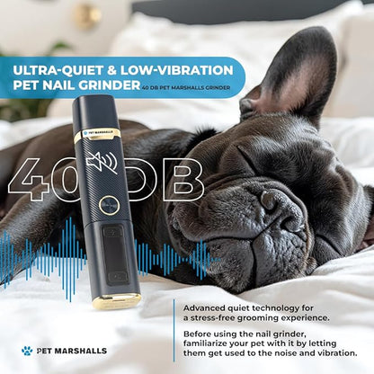 Electric Pet Nail Grinder Kit, 3 Speed Settings, 2000mAh Battery, LED Light, Dogs and Cats