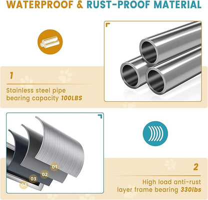 Electric Dog Grooming Table, 46" Heavy Duty Pet Grooming Table w/Table Top & Overhead Arm Height Stepless Adjustable