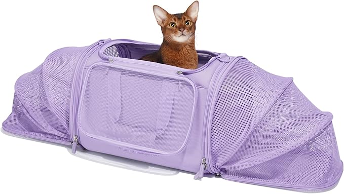 VETRESKA Expandable Cat Carrier,Dog Carrier for Small Medium Puppies,Soft-Sided Pet Carrier Airline Approved,Collapsible Travel Cats/Puppy Carrier with Locking Safety Zippers and Anti-Scratch Mesh