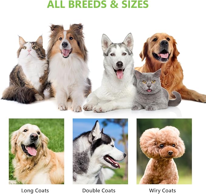 Deshedding Dog Brush for Shedding - 2-in-1 Professional Undercoat Rake and Furminator for Dogs | Shedding Control for Long-Haired Dogs and Cats, Deshedding Tool, Knot Removal,Orange