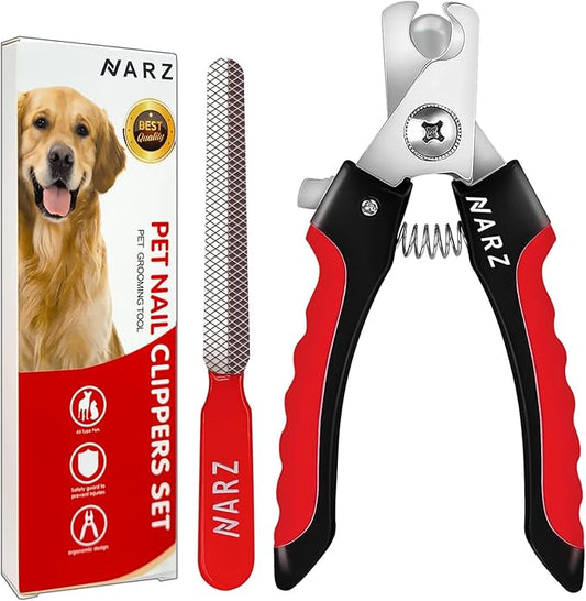 NARZ Dog Nail Clippers Professional Dog Nail Trimmers & Pets Nail Trimmers Cat Nail Clipper with Pet Nail File Cat Nail Trimmers with Safety Lock to Prevent Over Cutting