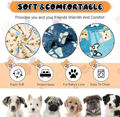 1 Pack 3 Blankets for Dogs Blankets for Medium Dogs Medium Dog Blanket Super Soft Fluffy Premium Fleece Pet Blanket Flannel Throw for Dog Puppy Cat Paw Blanket(30x20 inch)