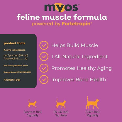 Powered by Fortetropin for Senior Cats - Aids Weight Gain, Muscle Growth & Mobility Support - Natural, Cat Nutritional Supplement - 180 Servings