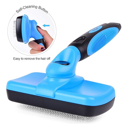 Fida Self Cleaning Slicker Brush with Protective Ball Tips, Dog & Cat Brush for Shedding and Grooming Loose Undercoat, Mats - Small to Large Dogs & Cats, Short to Long Hair