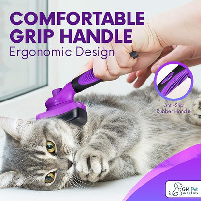 GM Pets Self Cleaning Grooming Brush | This is The Best Dog and Cat Brush for Shedding and Grooming | Our Pet Brushes Are Suitable for All Hair Lengths (Sensitive Skin Small)